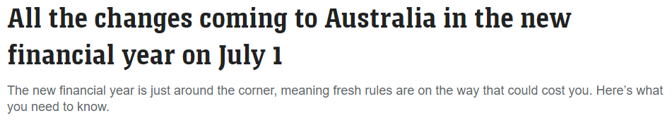 【澳洲生活】新财年，新政策！本周五，澳洲将实施这些新规！