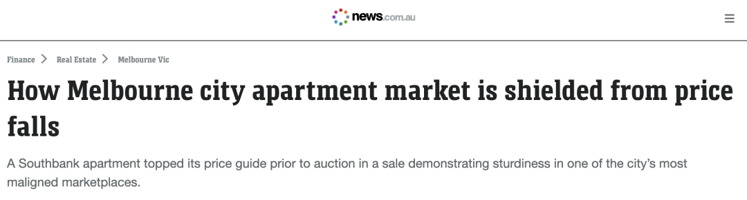 【澳洲·新闻】墨尔本内城区公寓售价逆势上涨，表现突出