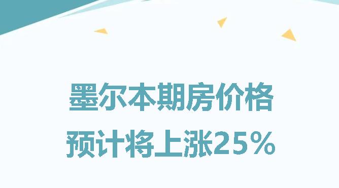 【澳洲·新闻】墨尔本期房价格预测出炉，预计上涨25%