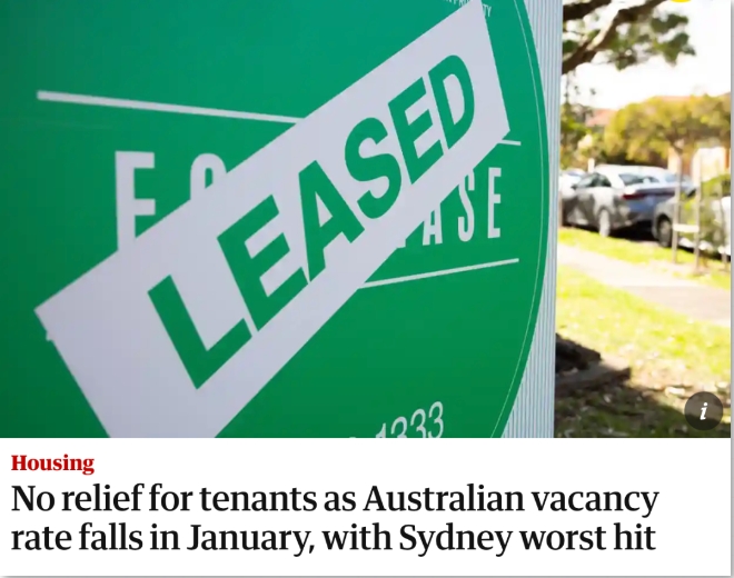 【澳洲·新闻】全澳空置房屋数量下降，悉尼市场情况危急