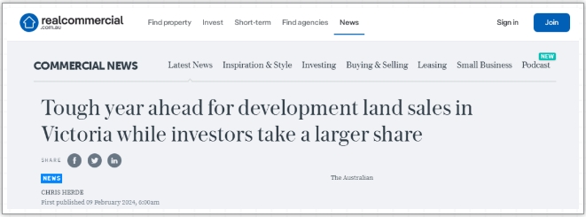 【澳洲·新闻】投资者活动增强，维州土地市场迎来新机遇