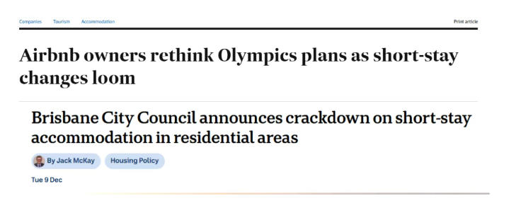 布里斯班&ldquo;奥运前夜&rdquo;挥刀短租：低密度郊区Airbnb须持证，违者罚14万澳元