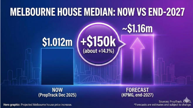 【澳洲&middot;新闻】KPMG预测：墨尔本房价未来两年或上涨14.1%，中位价有望增加约15万澳元