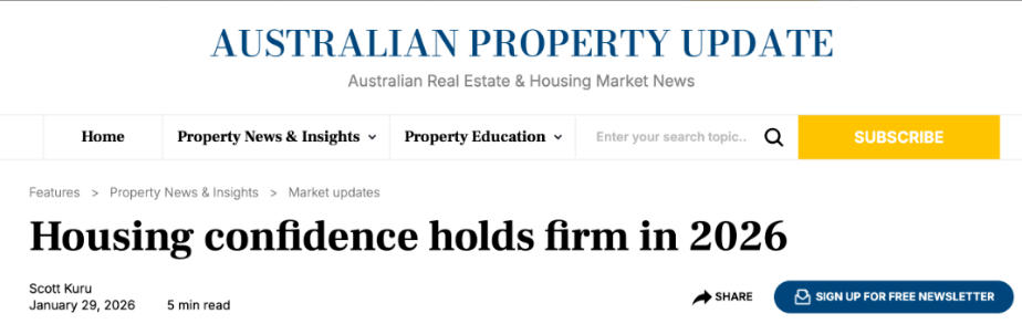 【澳洲&middot;新闻】澳洲房地产迈入2026：信心高位延续，结构性机会浮现