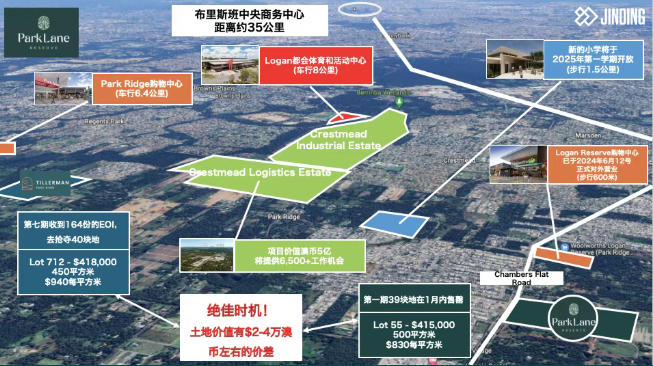 【澳洲&middot;项目】15亿澳元物流中心为邻，Park Lane Reserve现地